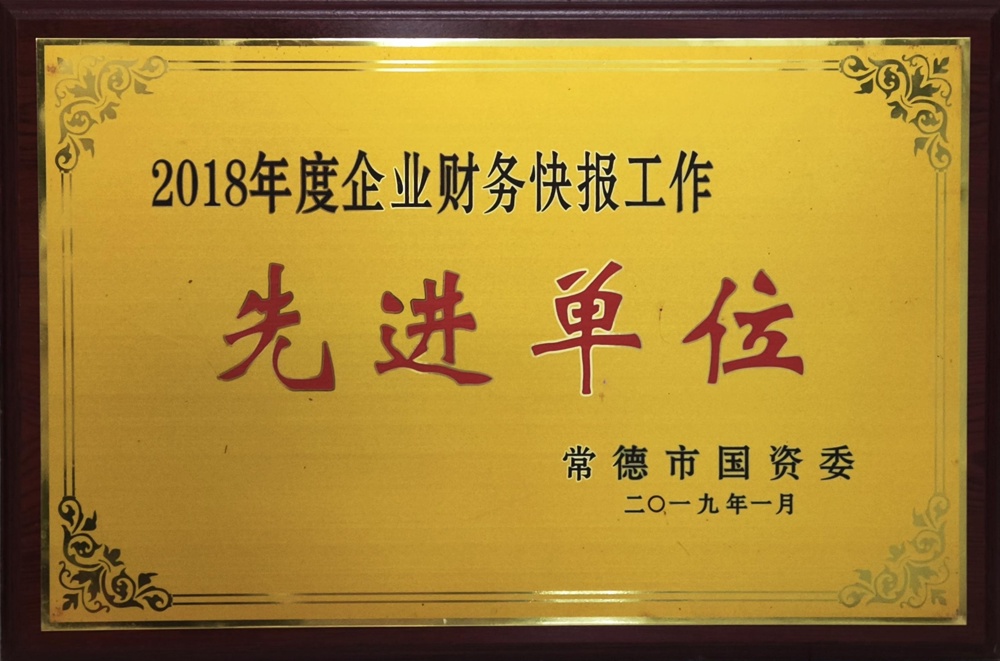 2018年度企业财务快报工作先进单位